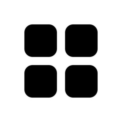 Poster - Arrangement of four black rounded squares in a grid pattern against a white background creating a simple design