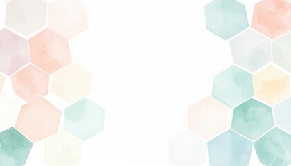 Poster - Creative watercolor hexagon pattern design digital art abstract calm top-down view modern aesthetic for graphic projects