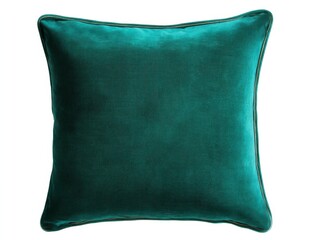 Poster - Teal velvet cushion with gold trim, perfect for adding a touch of luxury and color to any room.  The soft texture and rich hue make it ideal for sofas, beds, or chairs. : Generative AI