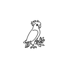 Poster - cockatoo icon in geometric line vector illustration