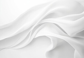 Aufkleber - Elegant Draped White Silk Fabric, Soft and Flowing Texture, Luxurious and Smooth Material, Ideal for Fashion Design or Background. : Generative AI