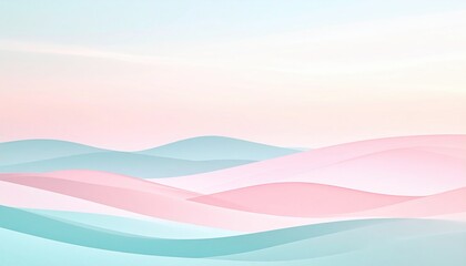 Poster - Flowing waves abstract art serene landscape digital illustration calm environment aesthetic viewpoint contemporary design