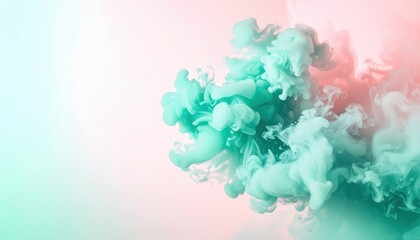 Poster - Dynamic fluid motion abstract art digital space visual design soft colors aerial perspective creative inspiration