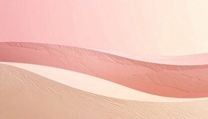 Poster - Soft curved sands abstract landscape minimalistic design warm tones aerial view serene atmosphere