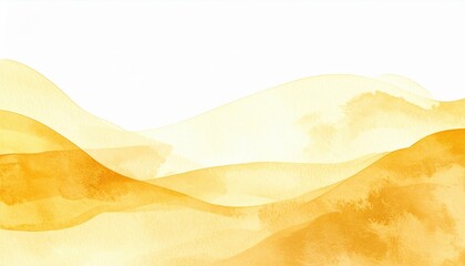 Poster - Dynamic watercolor landscape artistic presentation soft yellow tones abstract style aesthetic viewpoint creative concept