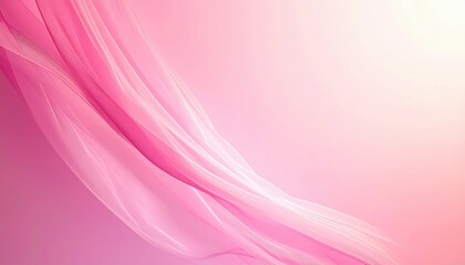 Poster - Flowing pink fabric abstract composition digital art soft background aesthetic viewpoint modern concept