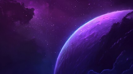 Wall Mural - vibrant purple hues of nebula highlight cosmic beauty