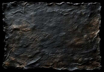 Aufkleber - Dark, textured stone slab with irregular edges, ideal for backgrounds or overlays in design projects.  The surface shows deep shadows and subtle bronze highlights. : Generative AI