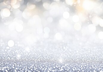 Aufkleber - Silver glitter texture with bokeh lights, perfect for celebratory backgrounds or elegant designs.  Ideal for holiday cards, invitations, or luxurious product presentations. : Generative AI