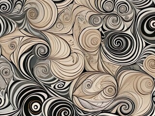 Wall Mural - Abstract Swirling Pattern in Neutral Tones