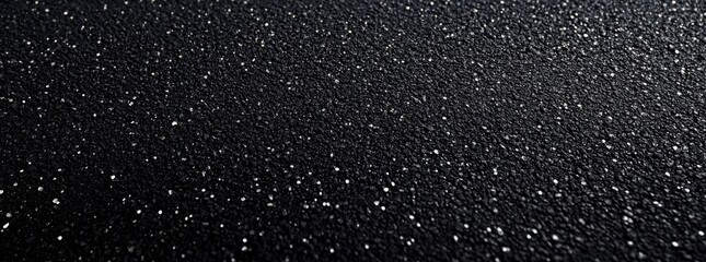 Fototapete - Close-up view of a textured black surface with tiny, glittering particles, creating a luxurious and elegant aesthetic. : Generative AI
