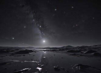 Wall Mural - vast, star-studded midnight sky deep black, cosmic dust , celestial, background