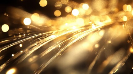 Aufkleber - Abstract golden light streaks and bokeh create a luxurious, elegant, and dynamic visual effect, ideal for celebratory or premium brand designs. : Generative AI