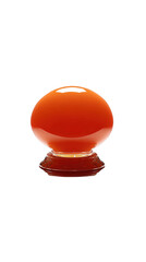 Poster - Vibrant orange glass sphere on dark background studio shot perfect for modern design projects and on transparent background art red