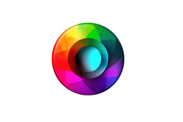 Poster - Abstract colorful rainbow circle design element for modern backgrounds vibrant glossy circular graphic illustration perfect on transparent background