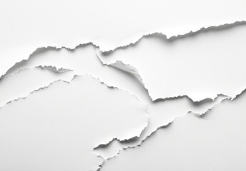 Aufkleber - Abstract texture of torn white paper with irregular edges and layered sections, creating a dramatic and visually interesting background. : Generative AI