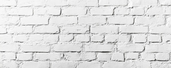 Poster - A detailed image of a whitewashed brick wall, showcasing the texture and pattern of the bricks, ideal for backgrounds or design projects. : Generative AI