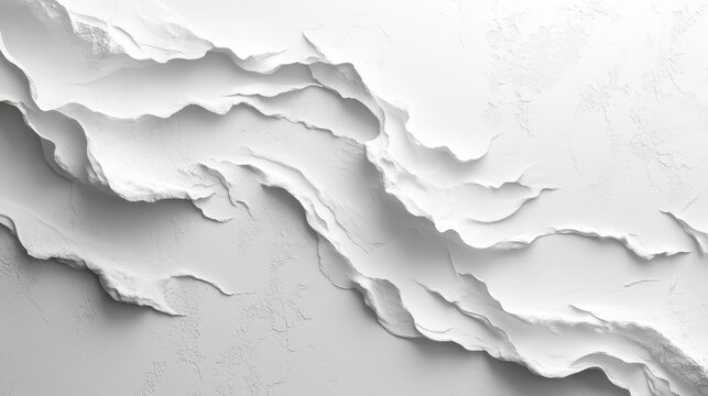 Abstract textured white surface with layered, flowing patterns and subtle variations