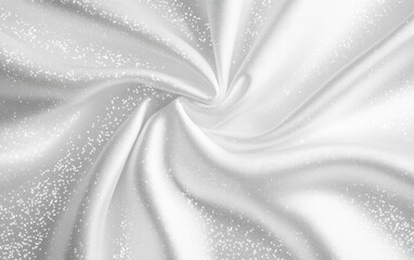 Leinwandbilder - Elegant silver fabric with subtle glitter, softly draped and swirling, creating a luxurious and textured surface. : Generative AI