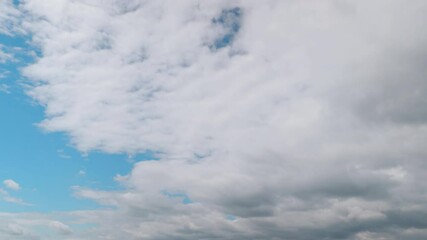 Wall Mural - Heavy Rain Concept. Natural Background Sky. Moving Clouds. From Bold Blue Sky Day To Dark Heavy Rain Clouds Transition Timelapse. Rain Cloud Formation Time Lapse. Weather Forecast Concept. Dark Sky