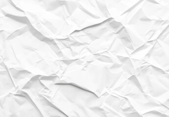 Fototapete - High-resolution image of crumpled white paper texture, showing detailed creases and folds for design backgrounds or overlays. : Generative AI
