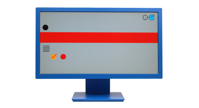 Isolated Monitor Screen with Graphic Elements