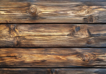 Poster - Dark brown rustic wooden planks background texture, showing natural wood grain, knots, and aged patina. Ideal for vintage, country, or rustic design projects. : Generative AI