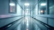 © Isolated studio - Blurred Corridor Interior of a Hospital with Soft Lighting Effects