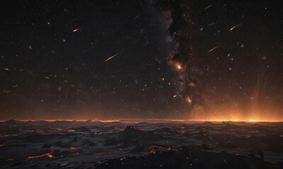 Wall Mural - myriad stars ablaze across an inky black expanse , twinkling, glitter