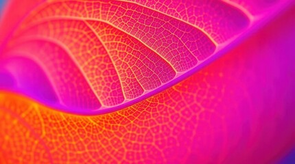 Poster - Vibrant Close-up of Leaf Veins Abstract Texture