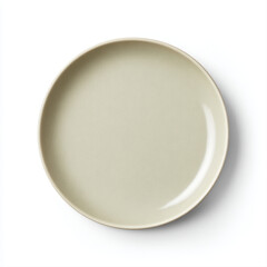 Aufkleber - Professional studio photograph of single ceramic plate, round and empty, blank canvas awaiting creative culinary presentation, conveying simple