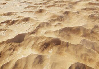 Aufkleber - A detailed image of wet sand showing subtle ripples and textures, with variations in beige and brown tones creating a natural, organic feel. : Generative AI
