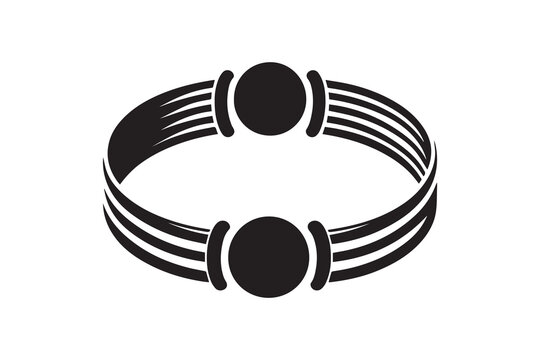 simple and unobtrusive Bracelet vector silhouette illustration isolated in white background