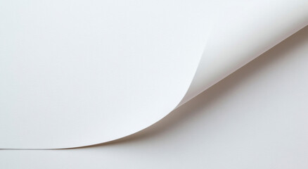 Leinwandbilder - A subtly curved corner of off-white paper elegantly reveals a lighter shade underneath, creating a minimalist design element ideal for presentations or branding materials. : Generative AI