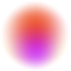Poster - Gradient blurred circle shape. Pink fluid liquid element. Soft light holographic element. Round blob with neon aura for design. Blended iridescent organic bubble.