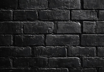 Aufkleber - A textured image of a dark, black brick wall, perfect for backgrounds or design projects needing a moody, industrial aesthetic.  The bricks show subtle variations in tone and texture. : Generative AI