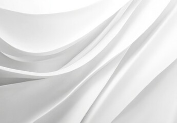 Aufkleber - Abstract image of flowing white fabric, showcasing elegant curves and soft folds, ideal for minimalist design projects or as a luxurious background texture. : Generative AI