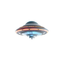 Poster - Isolated Extraterrestrial Craft, A Seamless 3d Render With Luminescent Light Trails, Floats Peacefully. Sci-fi Vehicle In Flight, Technology Concept. Unidentified Flying Object With Glowing Panels On