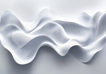 Poster - Abstract White Flowing Form with Textured Surface