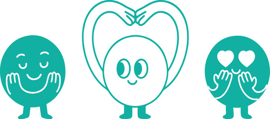Poster - Vector logo design template and graphic elements for advertising, branding, posters and banners, funny cartoon illustrations with smiling character and mascots, abstract stickers and line icons