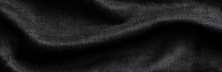 Leinwandbilder - Close-up image of a dark gray textured fabric with subtle waves and folds, showing the intricate weave and depth of the material. : Generative AI