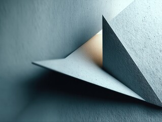 Poster - Abstract Composition of Paper with Geometric Shapes and Soft Lighting