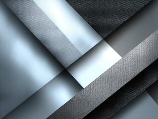 Aufkleber - Abstract Composition of Metallic Textures and Patterns in Shades of Gray and Silver