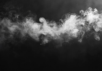Aufkleber - Abstract image of white smoke billowing across a dark background, creating a dramatic and ethereal effect. Perfect for design projects needing a moody, atmospheric element. : Generative AI
