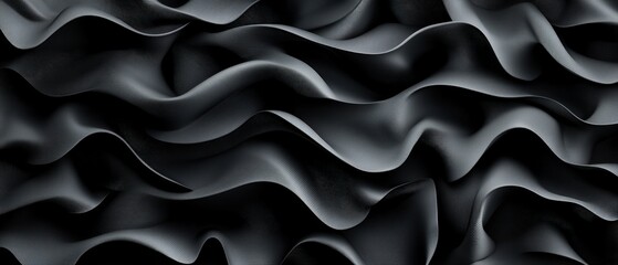 Poster - abstract black waves undulate rhythmically creating a visually captivating and modern background tex