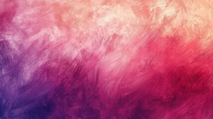 Poster - Abstract painting with blended colors of pink peach and purple creating a soft and textured effect