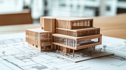 Poster - Architectural model showcase modern studio 3d visualization creative workspace top-down perspective design innovation