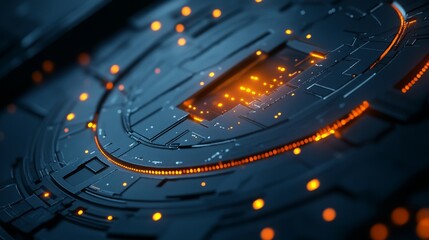  - Dynamic digital circuitry glow cybernetic realm abstract design high-tech environment close-up view futuristic concept