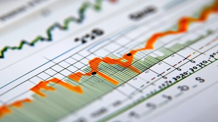 Poster - analyzing financial trends and data insights in business reports office environment data visualizati