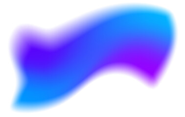 Poster - Blurry blue gradient colored shape. Fluid liquid mesh element with holographic effect. Soft aura gradation wavy graphic. Bright iridescent organic bubble